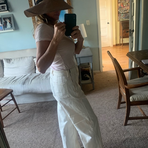 Pilcro and the Letterpress by Anthropologie White cotton flat front pants - Picture 5 of 11